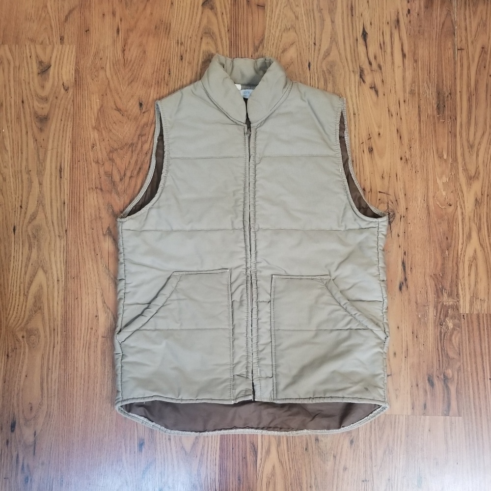 Vintage Medium Beige Zip-up Vest